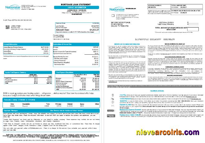 USA Texas Nationstar Mortgage LLC mortgage loan statement, 8 pages